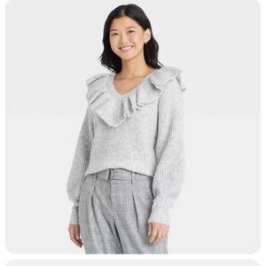 A new day ruffle pullover sweater size XS
